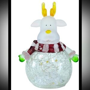 Christmas Deer Crackled Globe Light Decoration LED Lights battery operated